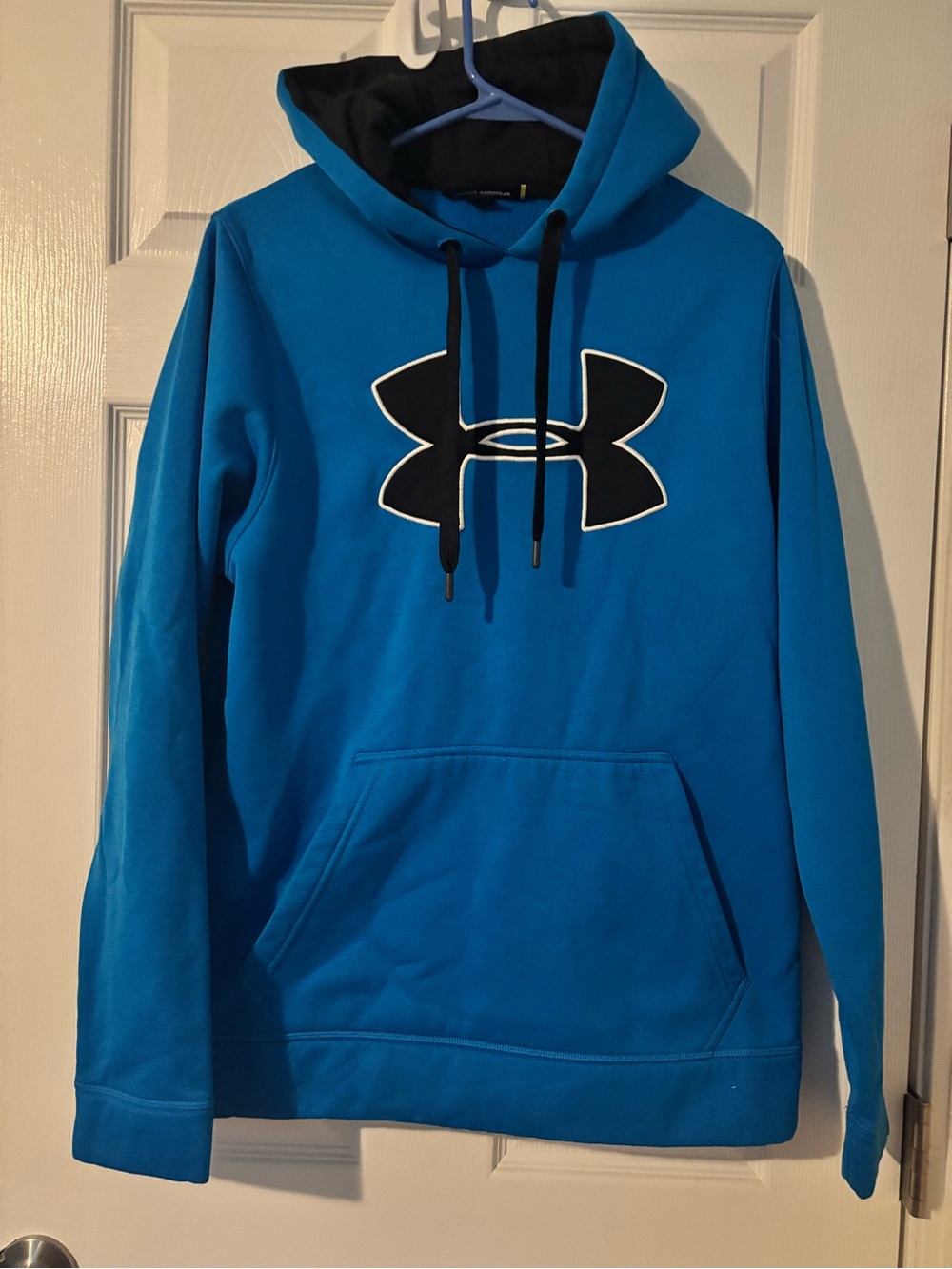 Under Armour Men's Turquoise Blue Hoodie with Black Logo